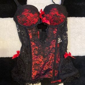 Black and red corset